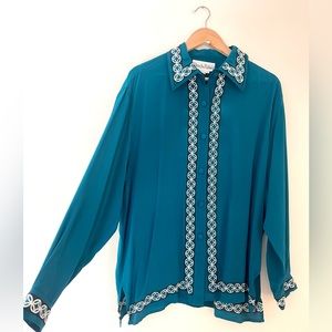 Vintage 80’s Diane Von Furstenberg rare silk blouse